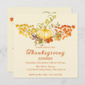 Lieblicher Fall Pumpkin und Herbstlaub Einladung (Vorne/Hinten)