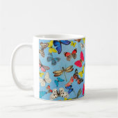Lieblicher, farbenfroher Federschmetterling Kaffeetasse (Links)