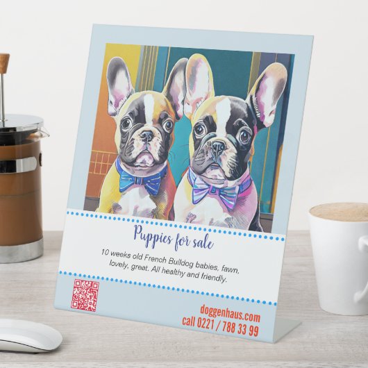 Lieblicher französischer Bulldog Illustrationsverk Sockelschild (In Situ)