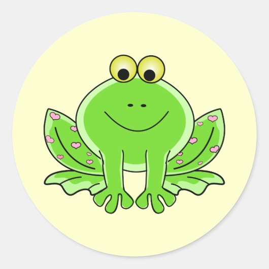 Lieblicher Frog Runder Aufkleber (Vorderseite)