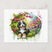 Lieblicher Frühlings-Berner-Sennenhund Postkarte (Vorderseite)