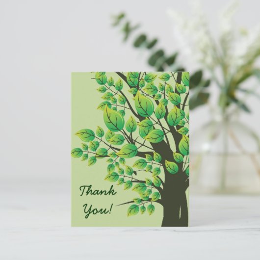 Lieblicher Frühlingsbaum Dankeschön-Karte Postkarte (Stehend Vorderseite)