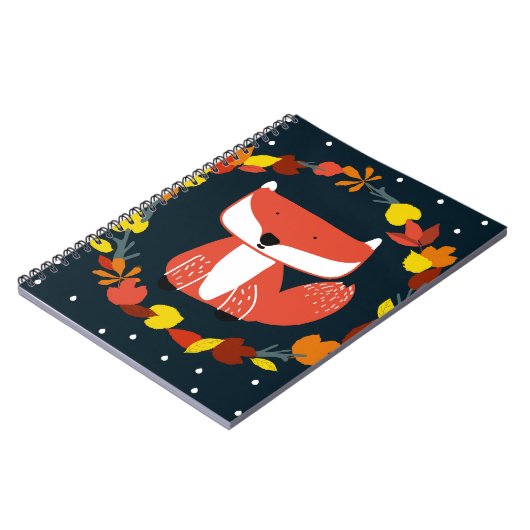 Lieblicher Fuchs auf einem farbenfrohen Hintergrun Notizblock (Linke Seite)