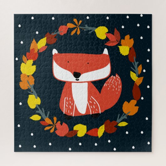 Lieblicher Fuchs auf einem farbenfrohen Hintergrun Puzzle (Vertikal)