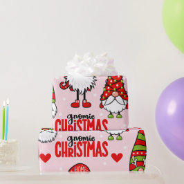 Lieblicher Gnom Gnomie Weihnachts-Feiertags-Muster Geschenkpapier