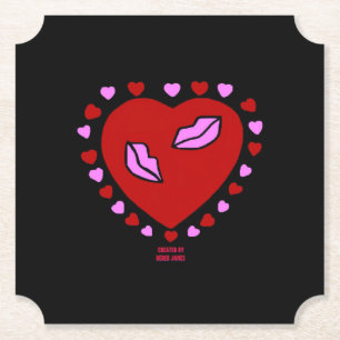 Lieblicher Heart Kisses Ticket Paper Untersetzer