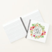 Lieblicher Herr und Frau Floral Wedding Gästebuch Notizblock (Innenseite)