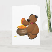 Lieblicher Honig-Liebesbär mit Honigtopf Karte (Vorderseite)