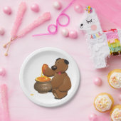 Lieblicher Honig-Liebesbär mit Honigtopf Pappteller (Party)