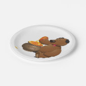 Lieblicher Honig-Liebesbär mit Honigtopf Pappteller (Schrägansicht)