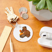 Lieblicher Honig-Liebesbär mit Honigtopf Schlüsselanhänger