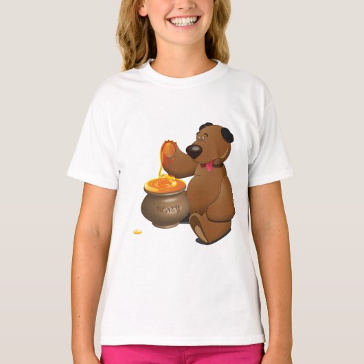 Lieblicher Honig-Liebesbär mit Honigtopf T-Shirt (Vorderseite)