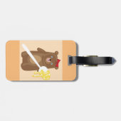 Lieblicher Honigbär mit Löffel und Rotem Bow Gepäckanhänger (Rückseite horizontal)