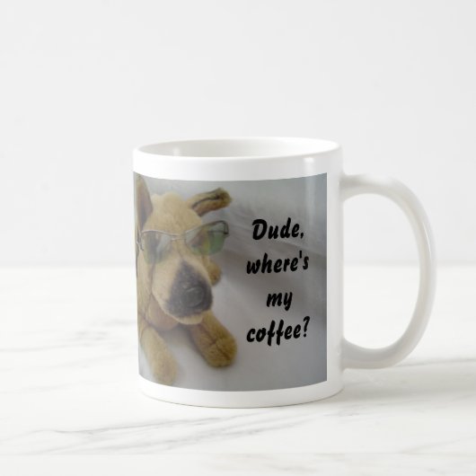 Lieblicher Hund mit Kaffee-Sprichwort Kaffeetasse (Rechts)