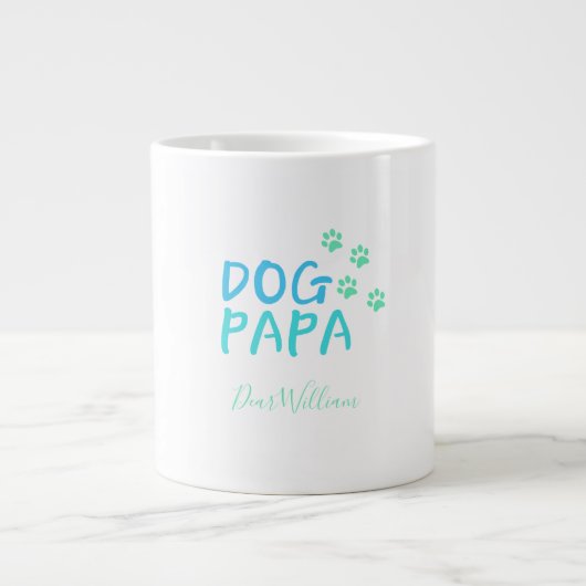 Lieblicher Hund Papa Riesenkaffee Tasse (Vorderseite)
