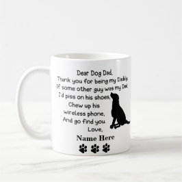 Lieblicher Hund Vater mit Individuelle Name und Bi Kaffeetasse