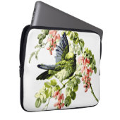 Lieblicher junger Papagei im blühenden Baum Laptopschutzhülle (Vorne Rechts)