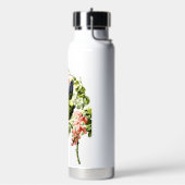 Lieblicher junger Papagei im blühenden Baum Trinkflasche (Links)