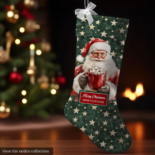 Lieblicher klassischer Santa Strumpf mit Ihrem Nam Großer Weihnachtsstrumpf