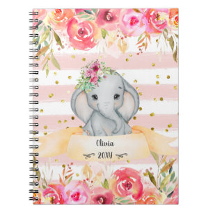 Lieblicher kleiner Elephant-Aquarellbilder Notizblock