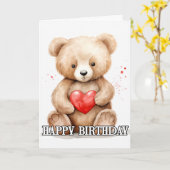 Lieblicher kleiner Teddybär Karte (Gelbe Blume)