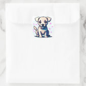 Lieblicher Labrador Quadratischer Aufkleber (Tasche)