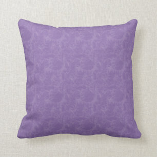 Lieblicher Lavendel und Lila Vintager Damask Kissen