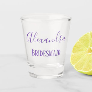 Lieblicher Lavender Bridesmaid Keepake Schnapsglas