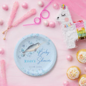 Lieblicher Ocean Baby Boy Narwhal Bubbles Baby Dus Pappteller (Party)