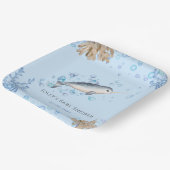 Lieblicher Ocean Baby Boy Narwhal Bubbles Baby Dus Pappteller (Gewinkelt)