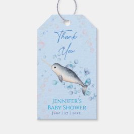 Lieblicher Ozean Baby Junge Narwhal & Bubbles Gesc Geschenkanhänger