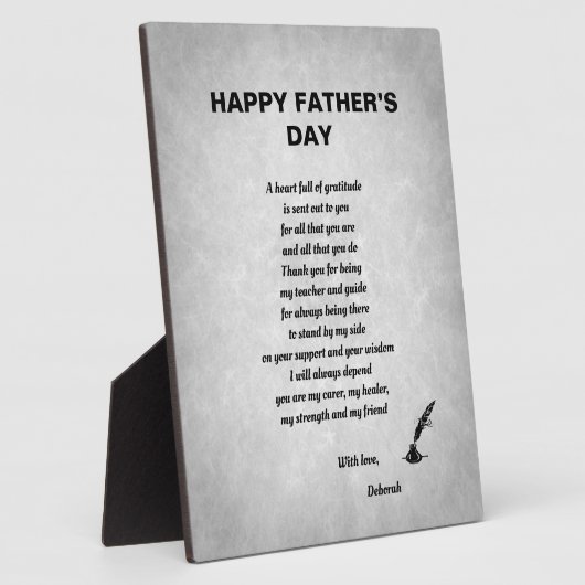 Lieblicher personalisierter Vatertag Fotoplatte (Seite)
