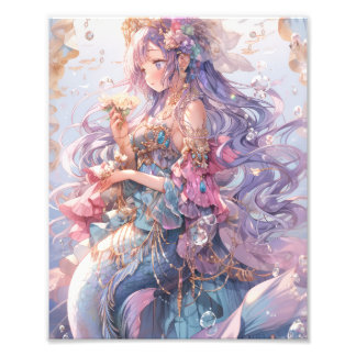 Lieblicher Pop Anime Mermaid Fotodruck