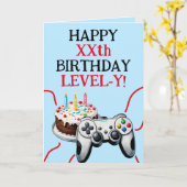 Lieblicher Red & Blue Game Controller Cake Geburts Karte (Gelbe Blume)