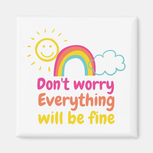 Lieblicher Regenbogen, Sonne und Wolke Magnet (Vorne)