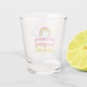 Lieblicher Regenbogen, Sonne und Wolke Schnapsglas (Rückseite)