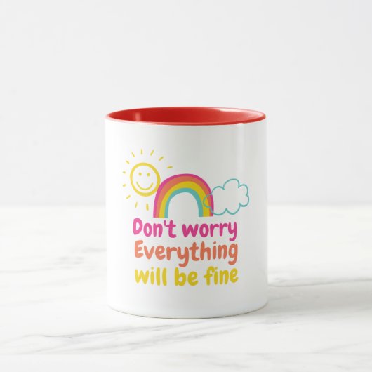 Lieblicher Regenbogen, Sonne und Wolke Tasse (Zentrum)