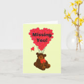 Lieblicher romantischer Teddybär vermisst Karte (Gelbe Blume)