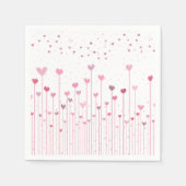 Lieblicher rosa Herzchen Valentinstag | Napkin Serviette (Vorderseite)