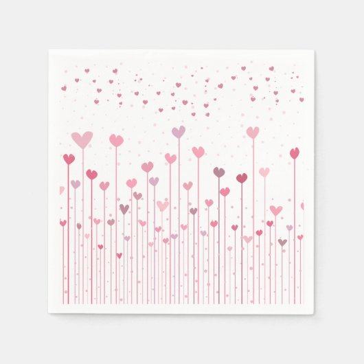 Lieblicher rosa Herzchen Valentinstag | Napkin Serviette (Vorderseite)