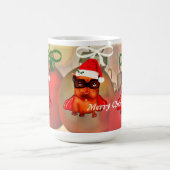 Lieblicher Santa-Bulldog mit Weihnachtsmannmütze Kaffeetasse (Mittel)