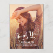 Lieblicher Script-Abschluss Danke-Card Postkarte (Vorderseite)