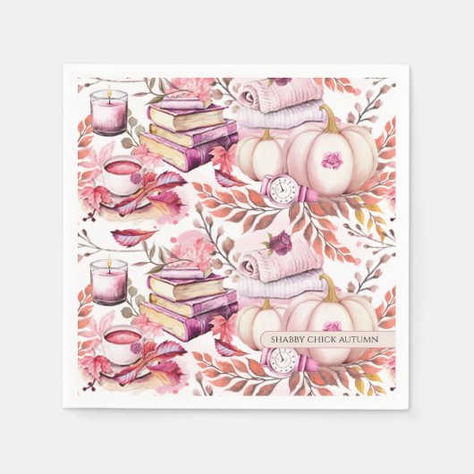 Lieblicher Shabby Chick Herbst Muster Serviette (Vorderseite)