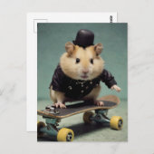 Lieblicher Skateboarding Hamster Postkarte (Vorne/Hinten)