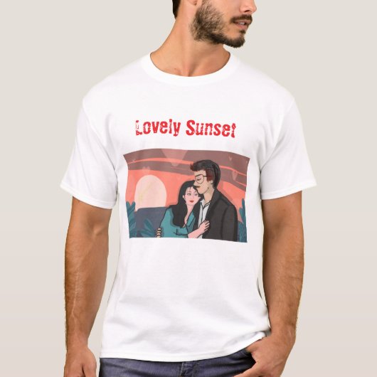 Lieblicher Sonnenuntergang T-Shirt (Vorderseite)
