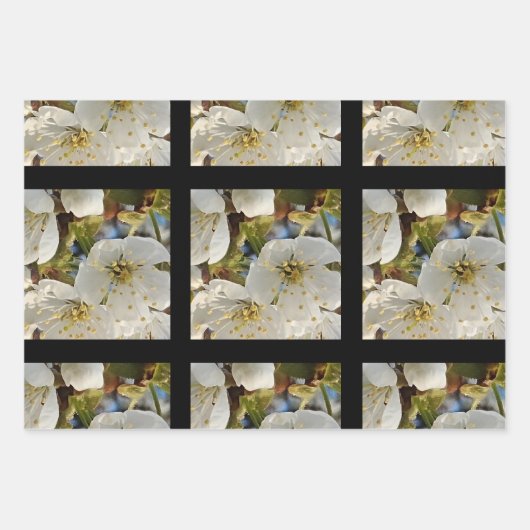Lieblicher Springflower Grid Geschenkpapier Set (Vorderseite 2)