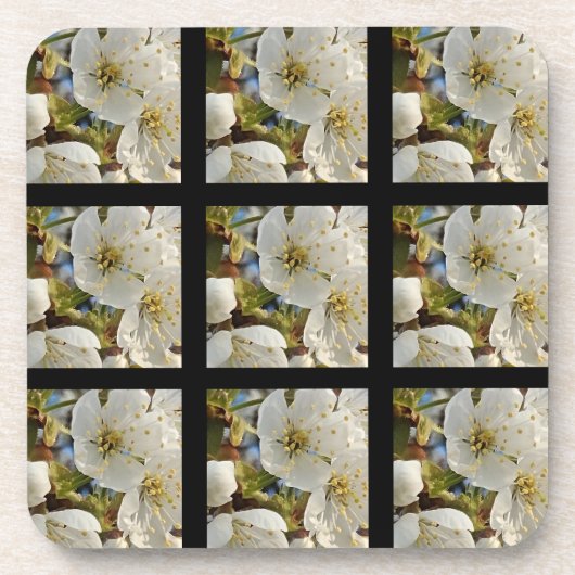 Lieblicher Springflower Grid Getränkeuntersetzer (Vorderseite)