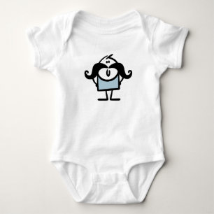 Lieblicher Stick mit Schnurrbart Baby Strampler