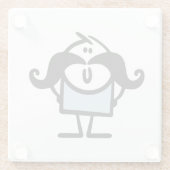 Lieblicher Stick mit Schnurrbart Glasuntersetzer (Rückseite)