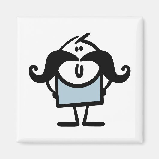 Lieblicher Stick mit Schnurrbart Magnet (Vorne)